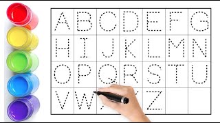 English Alphabet writing collection of uppercase letters along the dotted lines for toddlers amp kids [upl. by Hittel]