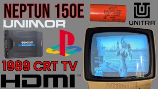 NEPTUN 150E naprawiony  PODŁĄCZYŁEM PLAYSTATION  HDMI na starym telewizorze kineskopowym z 1989 [upl. by Peedus]