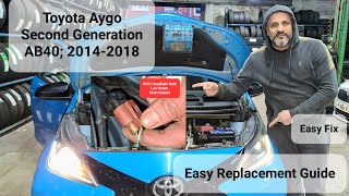 How to change the Main Dipped bulb on Toyota Aygo mk2 headlight toyotaclub [upl. by Keifer130]