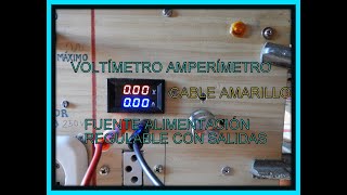 CONECTAR VOLTÍMETRO AMPERÍMETRO FACILMENTE DC Cable amarillo y FUENTE ALIMENTACIÓN REGULABLE [upl. by Airtemak]