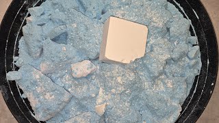 SOFT GYM CHALK PIECES COVERED IN BLUE POWDER WITH FRESH BLOCK  ASMR  GYMCHALK  ODDLY SATISFYING [upl. by Otrebogad]