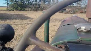 Tractor with Two Cylinder Diesel Engine Driving [upl. by Gnuy]