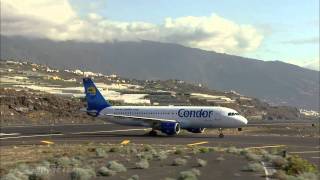 TheSafetyVideos Best of PilotsEYEtv  A320 Condor  Air to Air at La Palma Airport HD [upl. by Carlyn919]