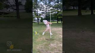 Slowed swing of ripping the driver 330 yds w WIDE STANCE AND LEAN So much has gone into this [upl. by Dahcir]