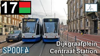 Cabinerit Tram 17 Amsterdam  Dijkgraafplein  Centraal Station Tram Drivers POV [upl. by Bunch]