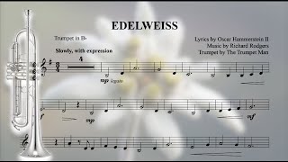 Edelweiss from quotThe Sound of Musicquot  Bb Trumpet Sheet Music [upl. by Silloh773]