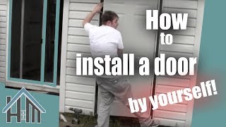 How to install an exterior door prehung steel Replace a door The Home Mender [upl. by Arba]