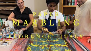 Paper Marbling in Florence Italy with Rajiv Surendra [upl. by Little]