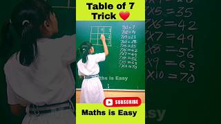 Table of 7  Easy Table Trick for 7  Table trick for 7 tables shorts youtubeshorts fun trend [upl. by Anallese]