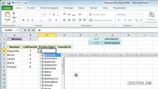 La función SI en Excel [upl. by Mcgaw]