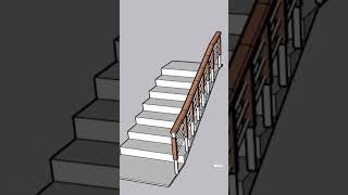 Staircase Railing Design sketchupplugins sketchup [upl. by Minsat]