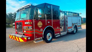 SFEV  Orlando Fire Departments new Sutphen custom pumper  ENGINE 5 [upl. by Aicatsue229]