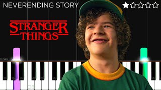 NeverEnding Story  Stranger Things  EASY Piano Tutorial [upl. by Eiramyma952]