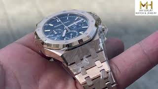 Audemars Piguet Royal Oak Chronograph Rose Gold Blue Dial 26715OROO1356OR01 size 38 Brand new [upl. by Aidnyc705]