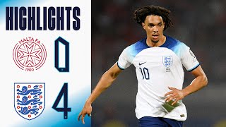 Malta 04 England  Trent AlexanderArnold Scores From Midfield 🤩  Highlights  England [upl. by Esinad]