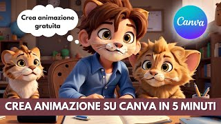 Crea animazione in 5 minuti su Canva  TUTORIAL 2023 [upl. by Maddie736]