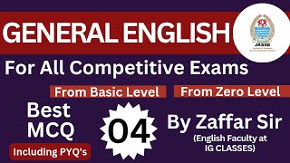 NARRATION MCQ Test 4  For All Competitive Exams  By Zaffar Sir For JKSSB exams Junior Assistant [upl. by Ennayelhsa]