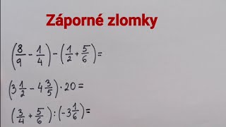 Racionální čísla 4 záporné zlomky [upl. by Rilda]