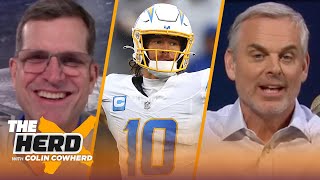 Jim Harbaugh lays blueprint for Chargers his return to NFL after 9 years Justin Herbert  THE HERD [upl. by Htebyram]