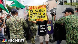 ProPalestinian protesters clash with police in front of the US Embassy in Manila [upl. by Zora]