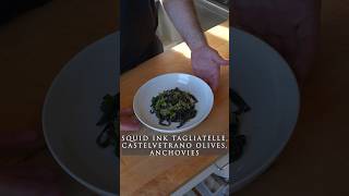 SQUID INK TAGLIATELLE CASTELVETRANO OLIVES ANCHOVIES pasta asmr cooking italianfood nycchef [upl. by Aronaele]