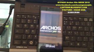 ARCHOS 50e NEON BYPASS GOOGLE ACCOUNT REMOVE FRP 2016 [upl. by Venator]