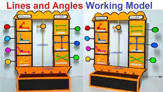 lines and angles working model project  maths tlm  diy  simple and easy steps  craftpiller [upl. by Kessiah463]