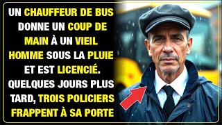 Chauffeur aide un vieil homme sous la pluie et est licencié Puis trois policiers frappent à sa [upl. by Merril]