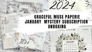 ALL Graceful Muse Paperie  JANUARY 2024  Mystery Planner Subscription [upl. by Kegan]