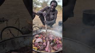 So delicious natural Soup cooked by bushmen middle of nowhere ‼️😲😋 Dont miss this lunch foodlover [upl. by Anyalram]