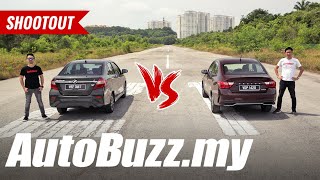 Drag Race Proton Saga vs Perodua Bezza  AutoBuzz [upl. by Broder]