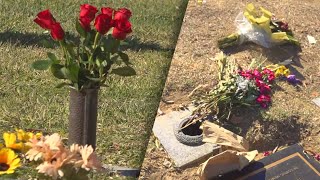 Grave Robbers Target Bronze Flower Vases at Cemetery [upl. by Rbma]