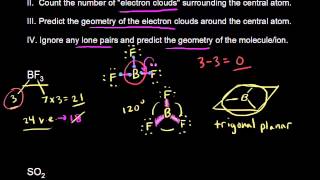 VSEPR for 3 electron clouds  AP Chemistry  Khan Academy [upl. by Alliuqet577]