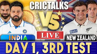 Live IND Vs NZ Day 1  3rd Test  Live Scores amp Commentary  India vs New Zealand  Last 20 [upl. by Hallette192]