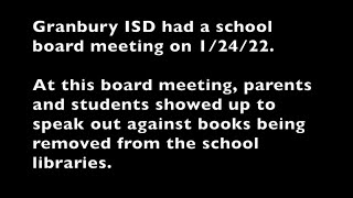 Granbury ISD is reviewing books for library removal HD 720p [upl. by Heddie]