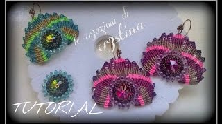 Tutorial Orecchini Fuego  Micro Macramè con Superduo Rivoli e Bicono Swarovski [upl. by Ahsenyt536]