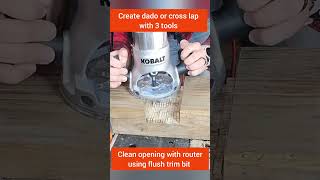 WOW How to create a dado or cross lap joint in a 4x4 with 3 basic tools 🪚🪵 shorts [upl. by Ittak]