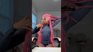 PINK wig braids 😻🔥 diy wigs braidedwig [upl. by Ardnuasac]