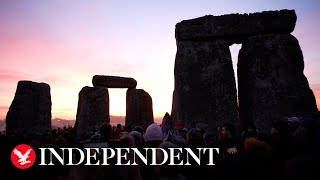 Thousands gather at Stonehenge for winter solstice celebration [upl. by Haym]