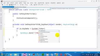 How to set ENTER key as TAB in windows form in C NET 2012 [upl. by Felipe]