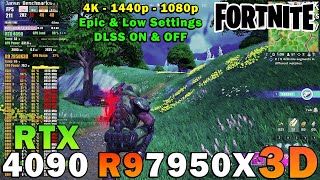 Fortnite  Ryzen 9 7950X3D  RTX 4090  4K  1440p  1080p  Epic amp Low Settings  DX12 [upl. by Rednaxela729]