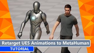 How to retarget Unreal 5 Mannequin animations to a MetaHuman Tutorial [upl. by Attennek]