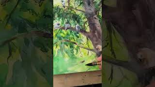 Acquerello dal vivo  pleinairpainting watercolorpainting pigeons acquerello dipingere art [upl. by Godfree]