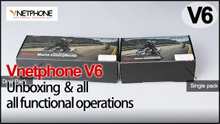 VNETPHONE V6  UNBOXING amp ALL FUNCTION OPERATION  MOTORCYCLE HELMET BLUETOOTH INTERCOM [upl. by Sumner]