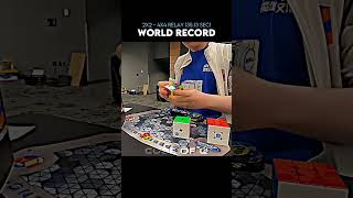 2×24×4 Relay World Record 3513 Second rubikscube shorts [upl. by Aivatnwahs58]