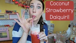 Coconut Strawberry Daiquiris  Pinterest Drink 32  MamaKatTV [upl. by Lehman]