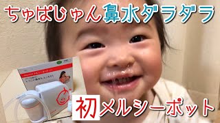 【鼻水吸引器】メルシーポットでスッキリ！かんたん操作で耳鼻科レベルの吸引力！１歳 [upl. by Eleanore]