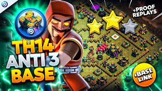 The ULTIMATE TH14 ANTI 3 STAR BASE with LINK 2024  Town Hall 14 War Base ANALYSIS  PROOF Replays [upl. by Llemij319]