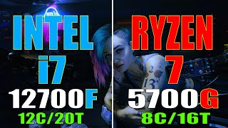 INTEL i7 12700F vs RYZEN 7 5700G  PC GAMES BENCHMARK TEST [upl. by Anuhsal]