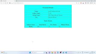 marksheet design using html table [upl. by Dnar]